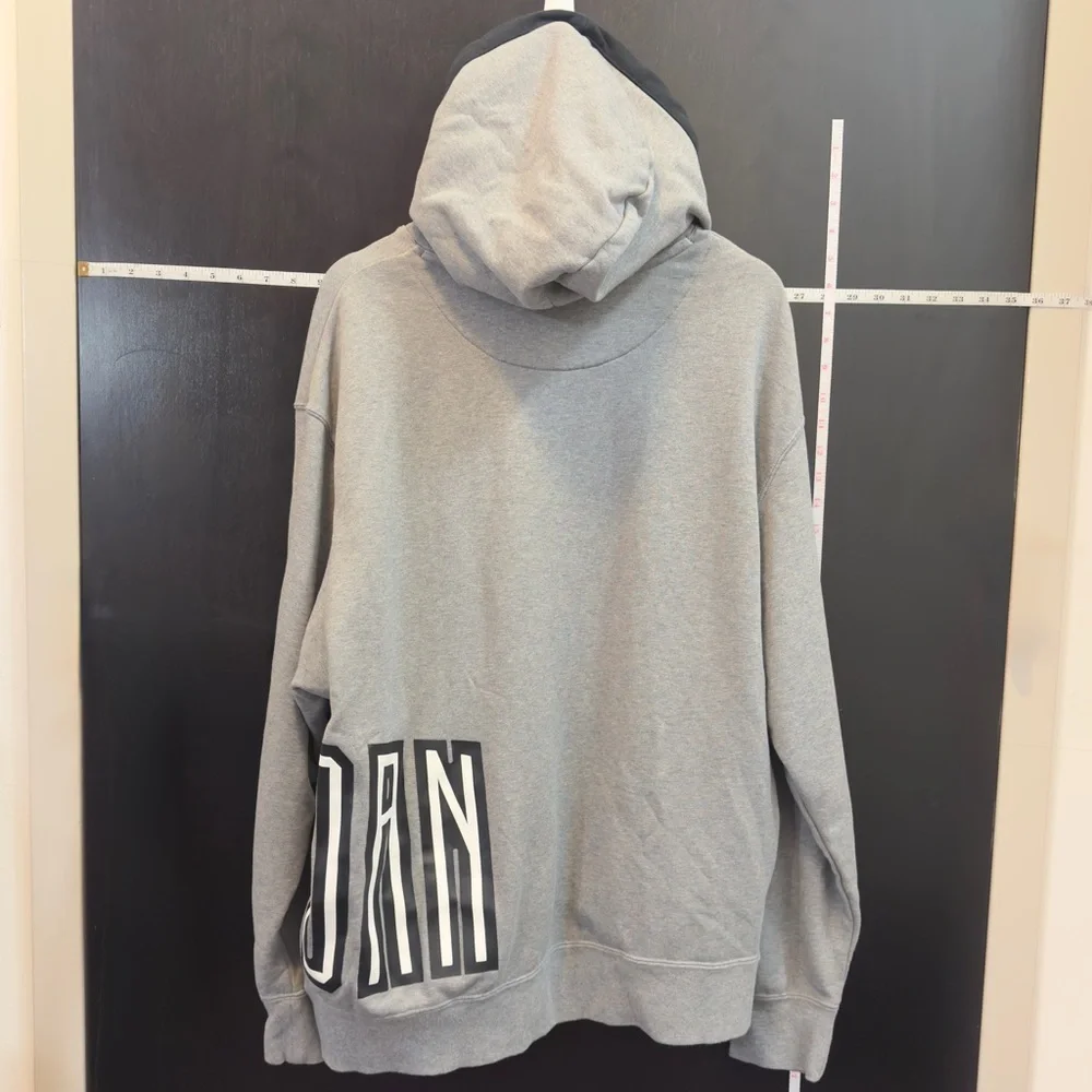 Nike Air Jordan Gray and Black Pullover Hoodie - Picture 1 of 6
